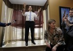 Republican presidential candidate, Sen. Marco Rubio, R-Fla., speaks to potential voters at a campaign house party, Friday, April 17, 2015, in Manchester, N.H.