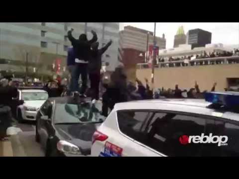 Baltimore Riots Looting Protesters Freddy Gray - Protest Erupts In Chaos A Police Cars [RAW FOOTAGE]