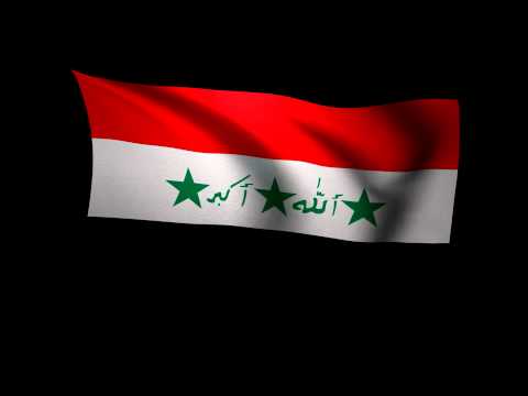 3D Rendering of a former flag of Iraq waving in the wind.