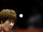 TOPSHOTS
Ding Ning of China serves during her women's singles match against Natalia Partyka of Poland at the 2015 World Table Tennis Championships in Suzhou on April 29, 2015.    AFP PHOTO / JOHANNES EISELEJOHANNES EISELE/AFP/Getty Images