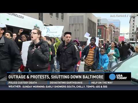 Thousands protest death of Freddie Gray in Baltimore