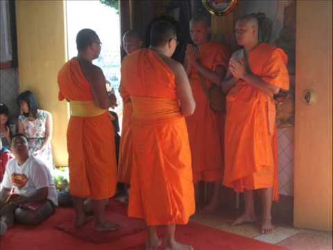 Novice Buddist Monks Ordination 2013 Saralamduan Sakaeo Thailand