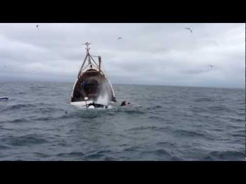 incredible video!!! prawn trawler sinks in cold Irish sea