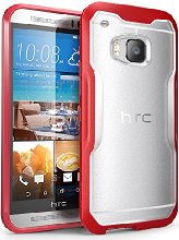 HTC One M9 Case, SUPCASE Unicorn Beetle Series Premium Hybrid Protective Clear Case for HTC One M9 , Retail Package (Frost Clear/Red)