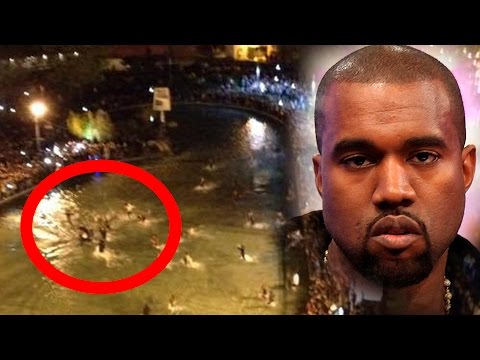 Kanye West Jumps in a Swag Lake Yerevan