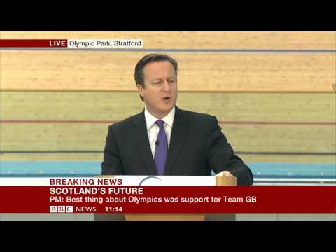 David Cameron speech begging Scotland not to split from UK (07Feb14)