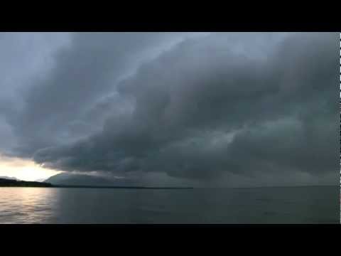 Severe thunderstorm with downburst - Chiemsee 2012/06/03