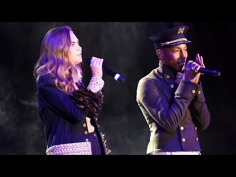 Cara Delevingne Performs Live with Pharrell! Can She Actually Sing?