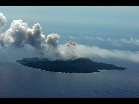 4/30/2015 -- New 1.5 mile wide Island growing from the sea @ Nishinoshima Volcano in Japan