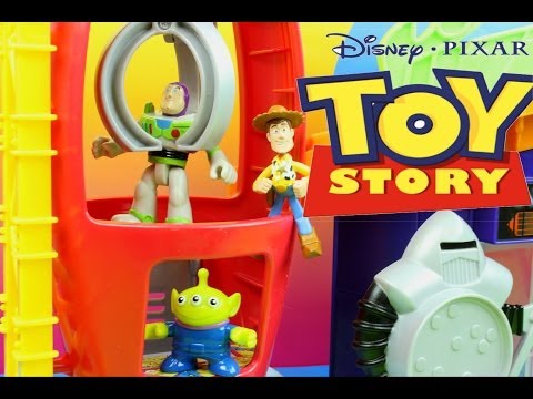 Toy Story Pizza Planet Playset Imaginext Buzz Lightyear & Woody Escape the evil Zerg Claw grabs Buzz