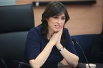 In this photo taken March 13, 2012, Knesset member Tzipi Hotovely sits in the Knesset, Israel's parliament, in Jerusalem. on Thursday, May 21, 2015.