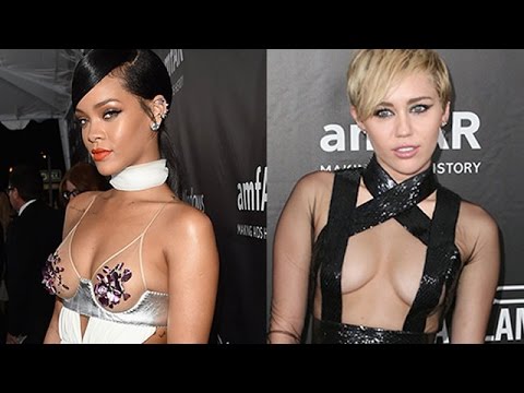 Miley Cyrus & Rihanna at AIDS Charity ... They Went Too Am-Far