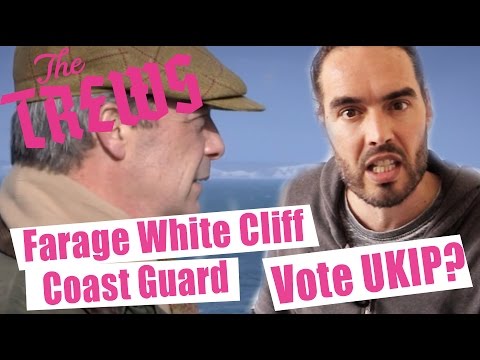 Farage White Cliff Coast Guard - Should We Vote UKIP? Russell Brand The Trews (E308)