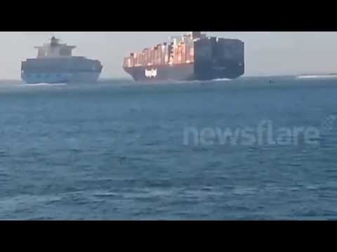 Two container ships collide on Suez Canal