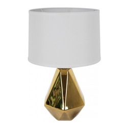 Audrey 1-light Table Lamp, Gold/White - Combining geometrics and gold, this table lamp is right on trend, but the simple white shade ensures that it will outlast current fads.