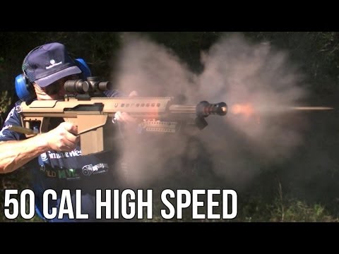 NEW BARRETT .50 CAL WORLD RECORD- 6 SHOTS in UNDER 1 SECOND on HIGH SPEED! Jerry Miculek HD