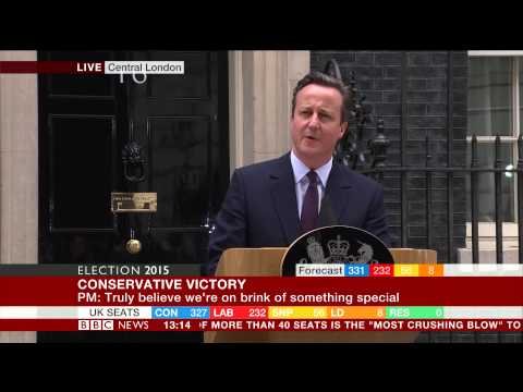 David Cameron pledges a 'greater Britain' - Election 2015 Results - BBC News