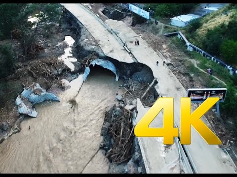 Disaster in Tbilisi,Vere valley flood ,4K aerial video footage DJI Inspire 1  წყალდიდობა თბილისში