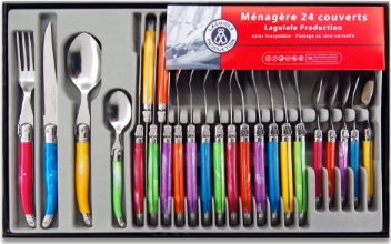 Laguiole Production 438580 Ménagère 24 Pièces Acier Inox Multicolore