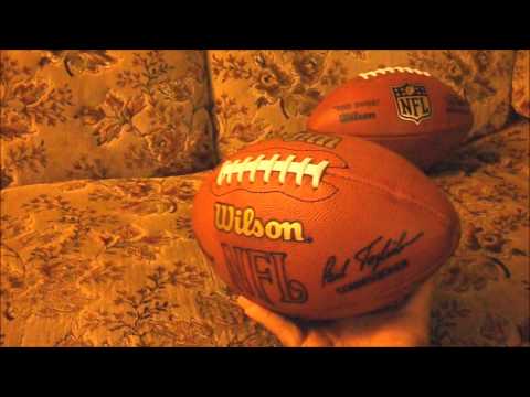 Wilson NFL game ball from Paul Tagliabue era and the current NFL game ball.