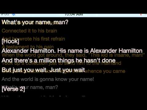 Alexander Hamilton Rap Lyrics By Lin Manuel Mirand