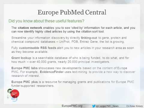 Europe PubMed Central Expanding access to publicly funded research Anna Kinsey