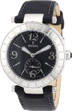 Festina F16619/4 - Reloj analógico de cuarzo para mujer con correa de piel, color negro