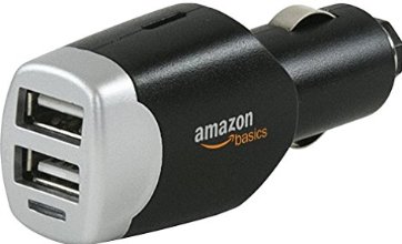 AmazonBasics - Cargador USB doble para coche para dispositivos Apple y Android (4.0 A)