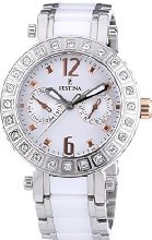 Festina F16587/2 - Reloj analógico de pulsera para mujer (mecanismo de cuarzo, esfera blanca y correa de acero inoxidable blanco)