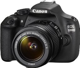 Canon EOS 1200D SLR-Digitalkamera (18 Megapixel APS-C CMOS-Sensor, 7,5 cm (3 Zoll) LCD-Display, Full HD) Kit inkl. 18-55mm IS Objektiv schwarz