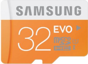 Samsung MB-MP32D/EU Scheda Micro SD HC EVO, UHS-1, Classe 10, 32 GB, Bianco/Arancio