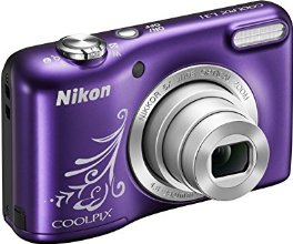 Nikon Coolpix L31 Fotocamera compatta digitale, 16 Megapixel, Zoom 5X, ISO 1600, display da 3", colore: viola con decorazioni [Nital card: 4 anni di garanzia]