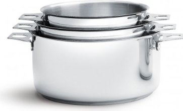 De Buyer 3491.03 'Twisty' Lot de 3 Casseroles-Faitouts - Ø 16/18/20 cm