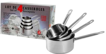 De Buyer 3468.08N 'Appety' Lot de 4 Casseroles Inox - Ø 14/16/18/20 cm