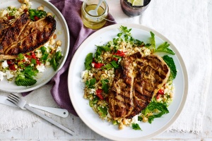 Moroccan lamb chops with quinoa salad