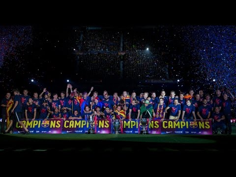 The treble celebrations at Camp Nou