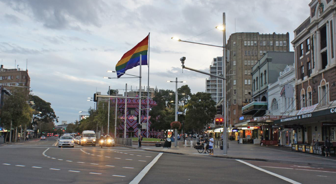 Taylor Sq rainbow flag artist impression