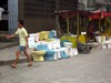 Toilet bowl displayed beside the road for sale, a ceramics products of comfort rooms bowl, Monday,January,5,2009