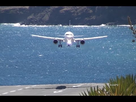 Strong Crosswind Landings || Go-Arounds || Windy || Madeira 8/5/14