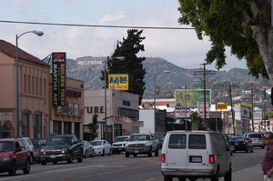 Hollywood Sign from Western Avenue,USA.