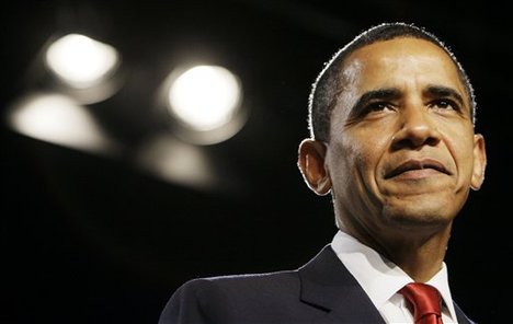 President Barack Obama addresses the opening session of the first U.S. - China Strategic and Economic Dialogue at the Ronald Reagan Building and International Trade Center in Washington, Monday, July 27, 2009