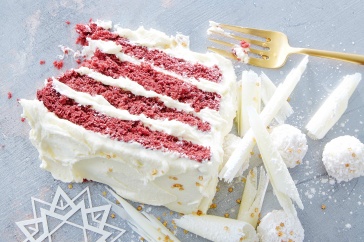 Rich red velvet cake