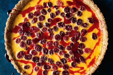 Cranberry custard tart