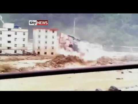 Sichuan Province, China: Floods Trigger Landslide