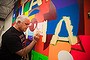 Artist Richard Bell in his Brisbane studio.