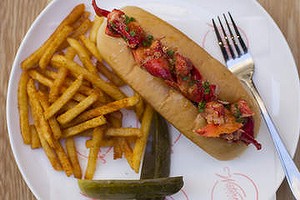 SYDNEY, AUSTRALIA - JUNE 23: The Connecticut style lobster roll at Watermans in Potts Point on June 23, 2015 in Sydney, Australia.  (Photo by Sahlan Hayes/Fairfax Media)