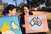 Artisan Maxene Ryan and her grand daughter Charlotte showing their shell art creation