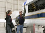 Alyssa Carson learns about the Global Hawk autonomously piloted aircraft and its science missions from Armstrong pilot Tom Miller, 6 July, 2015. Some people spend their lives deciding on a career, but for 14-year-old Alyssa Carson the goal has been clear since she was 3 years old – be among the first humans to explore Mars.