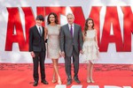 Michael Douglas and Catherine Zeta Jones pose with their children Carys Zeta Douglas, left, and Dylan Micheal Douglas for photographers upon arrival at the Ant-Man European premiere in London, Wednesday, 8 July, 2015.