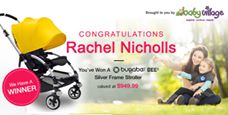 'What a great start to the week for Rachel Nicholls who has tagged Gillian Carne to WIN this fantastic Bugaboo Bee 3 Silver Framed Stroller from our friends at @[144008110666:274:Baby Village]
Please guys PM through the best address and contact details so that we can send this prize off to you!  
Such an overwhelming number on entries we thank you all for your entries and hope you all have a great week!  #BabyVillageGiveaway'